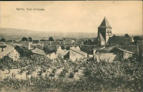 CPA Berru Total mit Kirche. 1.WK 1918  Feldpost
