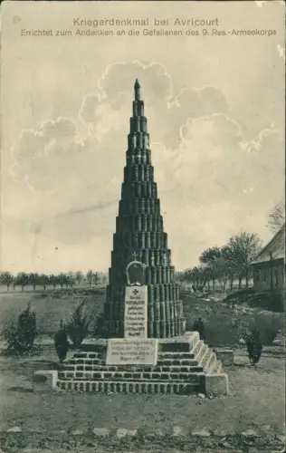 CPA Avricourt (Moselle) Elfringen Kriegerdenkmal 1. WK 1917