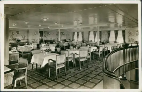 NORDDEUTSCHER LLOYD BREMEN Dampfer SCHARNHORST Kleiner Speisesaal 1934