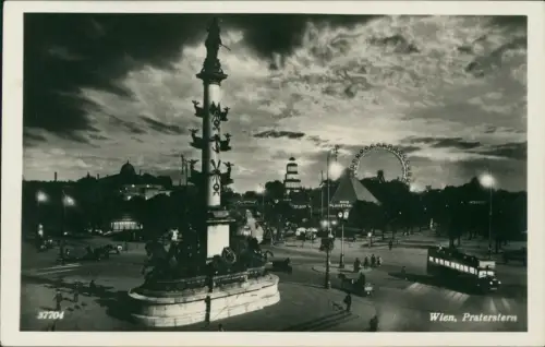 Ansichtskarte Wien Abendstimmung - Prater - Riesenrad 1938