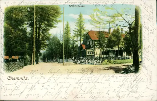 Ansichtskarte Chemnitz Waldschenke - Straße 1906