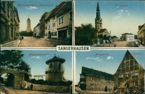 Ansichtskarte Sangerhausen Amtsgericht Ulrichplatz Kylschestraße 1914