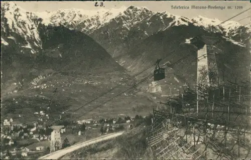 Cartolina Meran Merano Teleferica Avelengo 1927