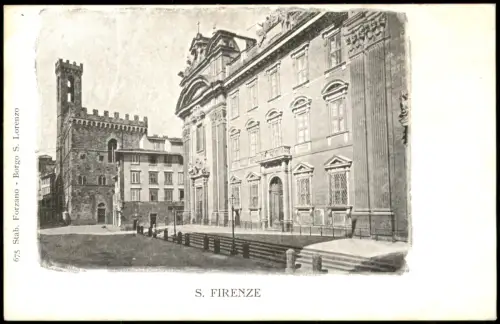 Cartolina Florenz Firenze Straßenszene 1908