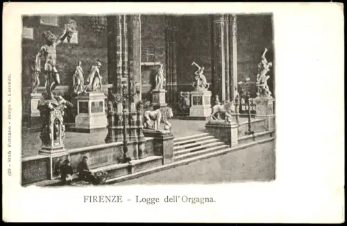 Cartolina Florenz Firenze Logge dell' Orgagna. 1908