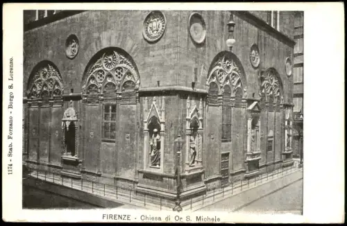 Cartolina Florenz Firenze Chiesa di Or S. Michele 1908