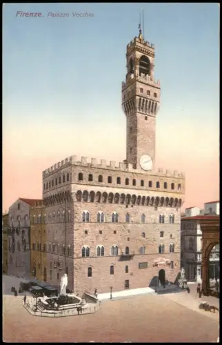 Cartolina Florenz Firenze Palazzo Vecchio 1915