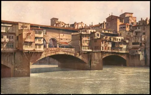 Cartolina Florenz Firenze Ponte Vecchio (Dettaglio) 1915