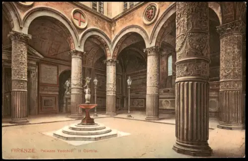 Cartolina Florenz Firenze Palazzo Vecchio. Il Cortile. 1914