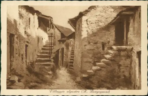 .Trentino-Südtirol Villaggio alpestre R. Borgognoni - Künstlerkarte 1936