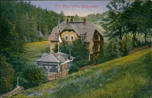 Ansichtskarte Wolkenstein Villa Waldfrieden 1919