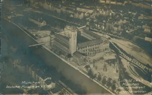 Ansichtskarte München Luftbild Deutsches Museum 1925