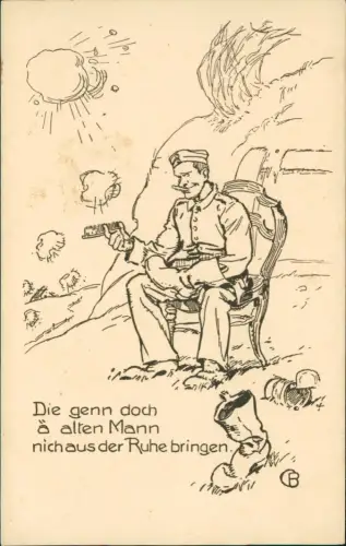Ansichtskarte  Militär Scherzkarte Soldat Zeichnung 1916
