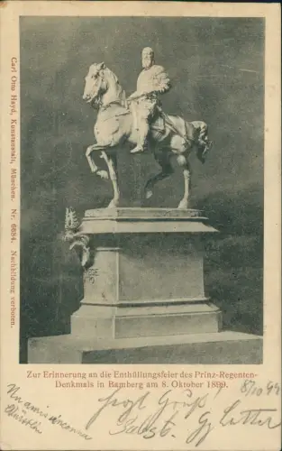 Bamberg Enthüllungsfeier des Prinz-Regenten-Denkmals 8. Oktober 1899