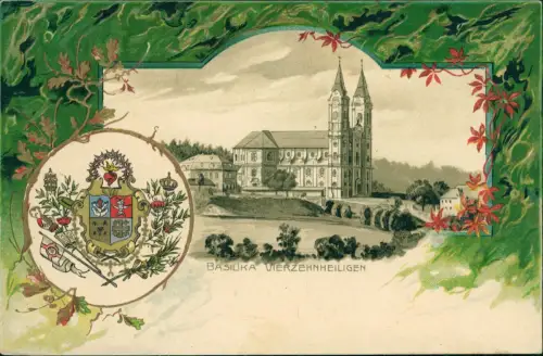 Bad Staffelstein Basilika Vierzehnheiligen Heraldik Marmor 1908 Prägekarte