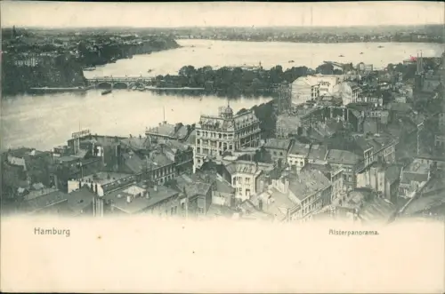 Ansichtskarte Hamburg Alsterpanorama. 1908