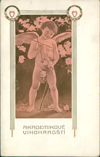 Ansichtskarte  Liebe Love Engel Amor AKADEMIKOVÉ VINOHRADŠTÍ 1911