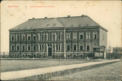Ansichtskarte Bautzen Budyšin Landwirtschaftsschule 1910