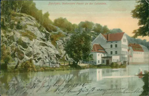 Ansichtskarte Bautzen Budyšin Malerische Parlie an der Lohmühle 1908