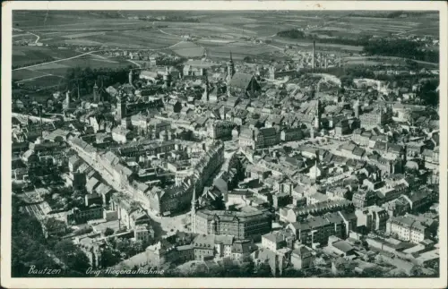 Ansichtskarte Bautzen Budyšin Luftbild Fliegeraufnahme 1936