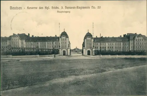 Bautzen Budyšin Kaserne des Kgl. Sächs. 3. Husaren-Regiments no. 20 1910