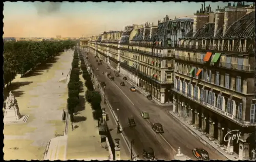 CPA Paris Rue de Rivoli und Jardin des Tuileries, Paris 1938