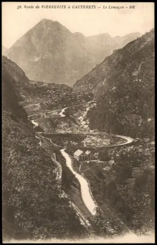 Cauterets Le Limaçon auf der Route de Pierrefite à Cauterets 1905