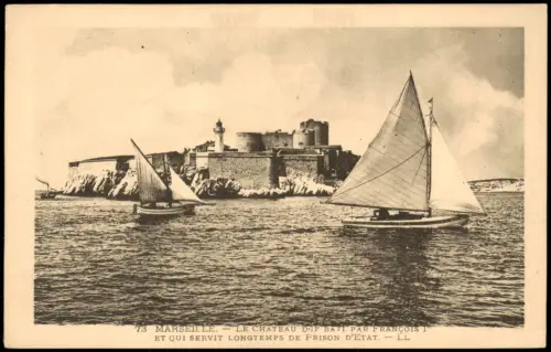 CPA Marseille Le Château d'If mit Segelbooten 1910