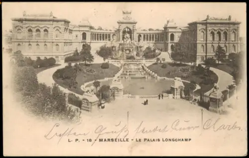 CPA Marseille Palais Longchamp mit Brunnenanlage 1901