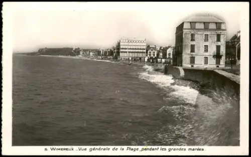 CPA Wimereux Wimereeuw Gesamtansicht des Strandes bei Flut 1930