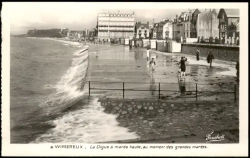 CPA Wimereux Wimereeuw Promenade La Digue bei Flut 1950