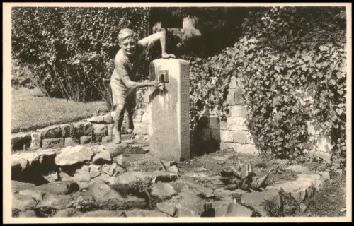 Postkaart Bergen Mons (Mont) Fontaine du Ropieur im Jardin du Mayeur 1950