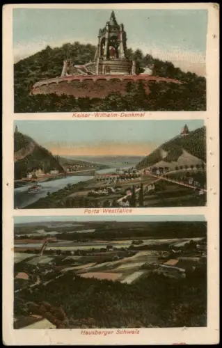 Porta Westfalica MB mit Kaiser-Wilhelm-Denkmal Hausberger Schweiz 1915