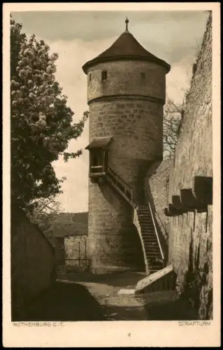 Ansichtskarte Rothenburg ob der Tauber Strafturm 1930