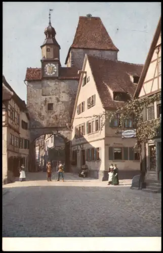 Ansichtskarte Rothenburg ob der Tauber Röderbogen und Markusturm 1960