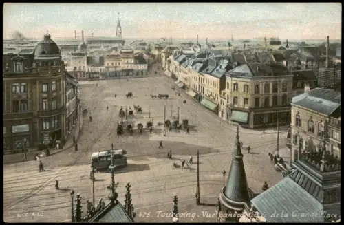 CPA Tourcoing Panorama der Grande Place 1910
