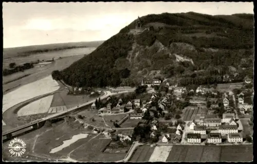 Barkhausen-Porta Westfalica Blick auf Barkhausen und Kaiser-Wilhelm-Denkmal 1958