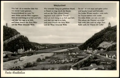 Porta Westfalica Panorama von Porta Westfalica mit Weserlied 1920