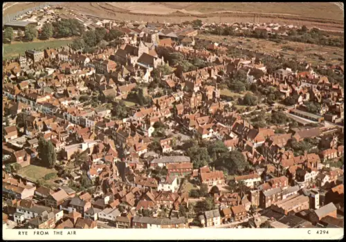 Postcard Rye (East Sussex) Rye from the Air 1978