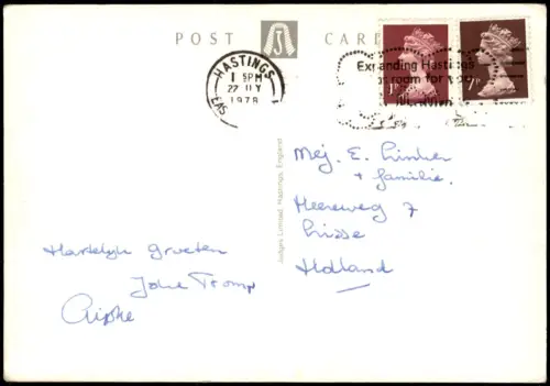 Postcard Rye (East Sussex) Rye from the Air 1978