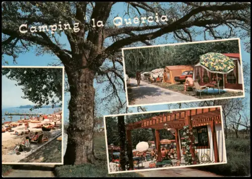 Cartolina Lazise Campingplatz La Quercia am Gardasee, Mehrbildansicht 1973