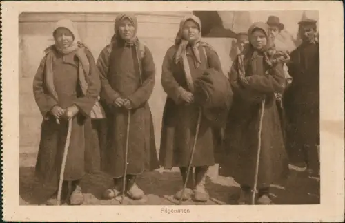 Polen Polska polnische Volkstypen  Pilgerinnen 1917  gel. Feldpoststempel WK1