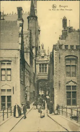 Postkaart Brügge Brugge | Bruges La Rue de l'Ane Aveugle - belebt 1916