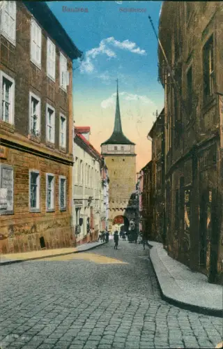 Ansichtskarte Bautzen Budyšin Schülertor - Gasse 1914