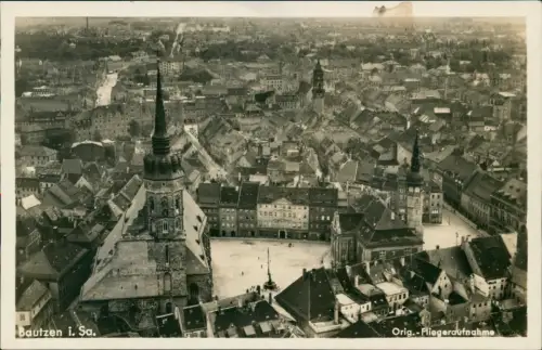 Ansichtskarte Bautzen Budyšin Luftbild Markt Fliegeraufnahme 1941