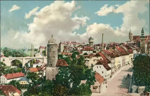 Ansichtskarte Bautzen Budyšin Blick vom Brauhaus - Straßenpartie 1912