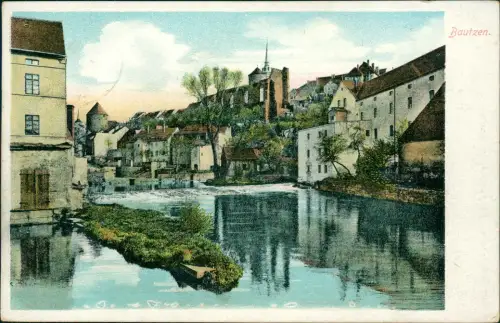 Ansichtskarte Bautzen Budyšin Spreepartie Idyll 1909