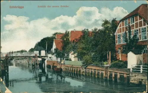 Ansichtskarte Estebrügge-Jork Ansicht der neuen Brücke 1910
