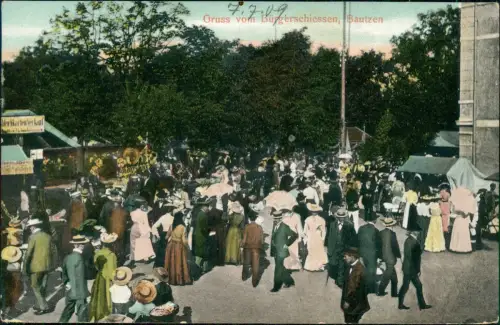 Ansichtskarte Bautzen Budyšin Gruss vom Bürgerschiessen 1909