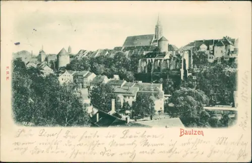 Ansichtskarte Bautzen Budyšin Stadtpartie 1902 Prägekarte